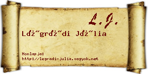Légrádi Júlia névjegykártya